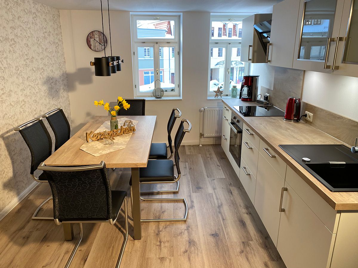 Küche in der Ferienwohnung 'Zum Mathildenbrunnen'